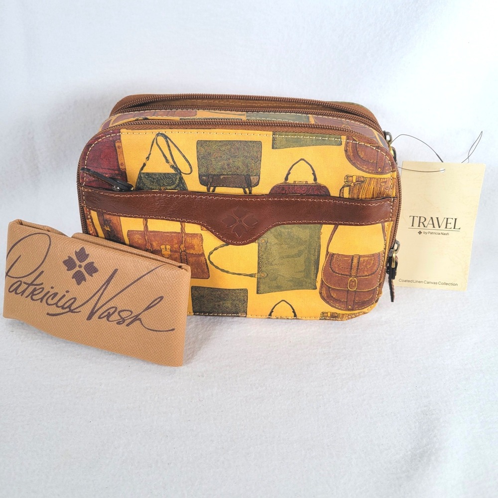 Patricia Nash Womens Gabella Cosmetic Case Coated Canvas Size OS Brown Multi